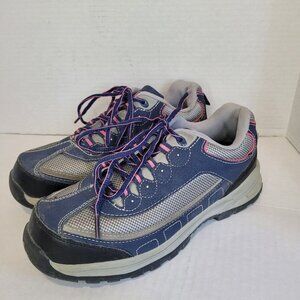 BRAHMA Steel Toe  Women's Blue Pink Safety Factory Work  Sneaker Size 7.5
